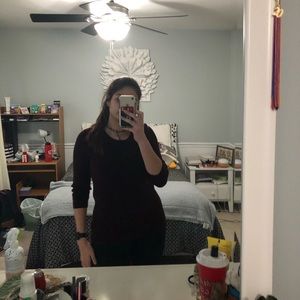 new york & company purple tie-down sweater